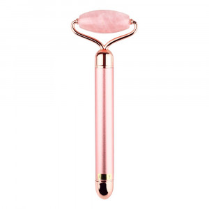 Массажер для лица JADE ROLLER из натурального розового кварца на вибрации